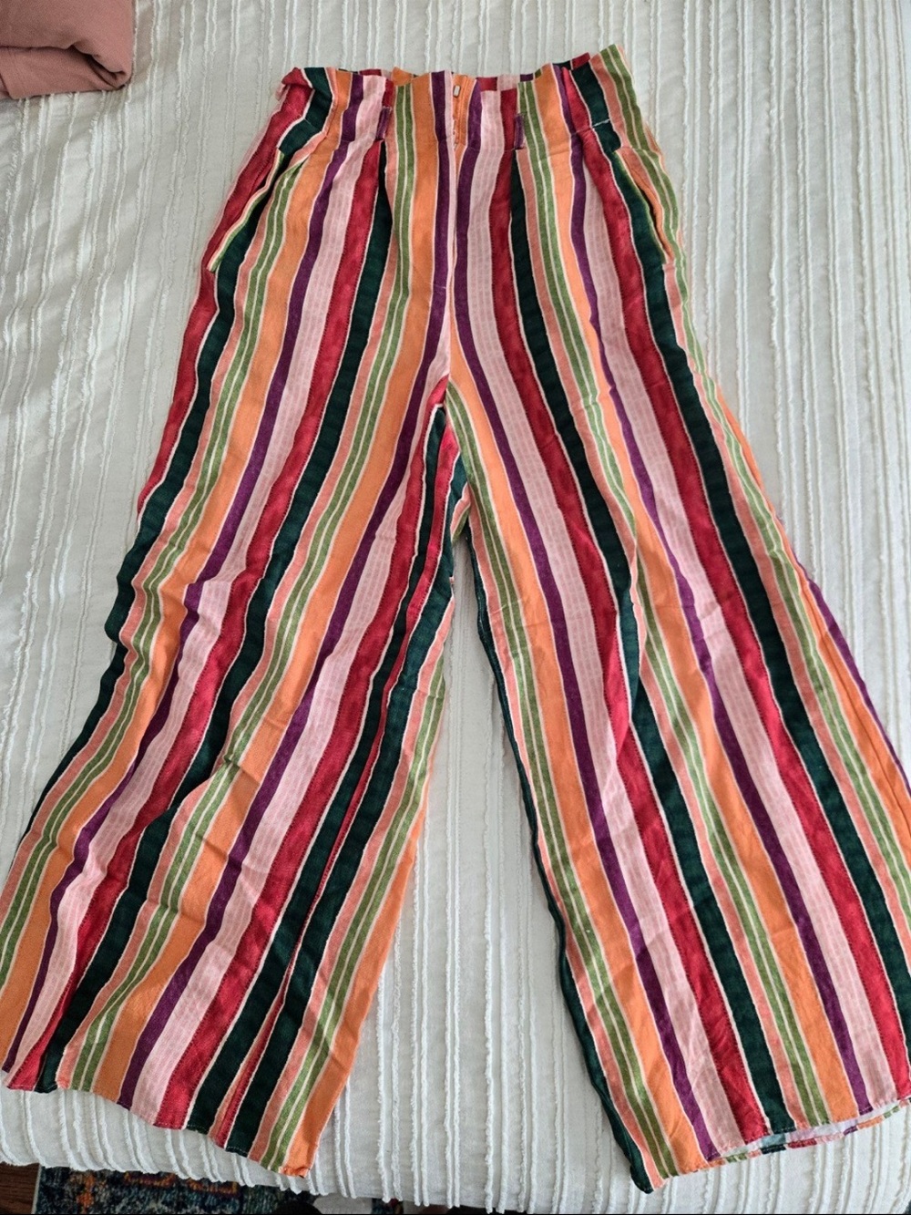 FARM Rio Multicolor Vertical Stripe Wide-Leg Trousers